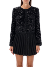 Self-portrait Cropped Jacket In Black