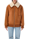 Stand Studio Lillee Eco-shearling Bomber Jacket In Tan White