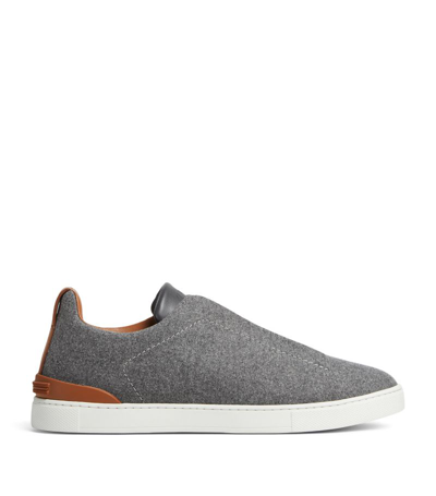 Zegna 14milmil14 Triple Stitch Sneakers In Grey