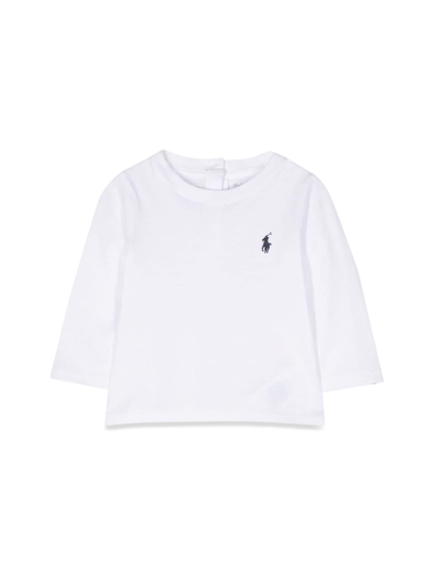 Ralph Lauren Babies' Polo Pony-embroidered Cotton T-shirt In White