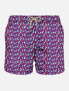 Mc2 Saint Barth Man Light Fabric Swim Shorts With Aperol Spritz Print Aperol Special Edition In Pink
