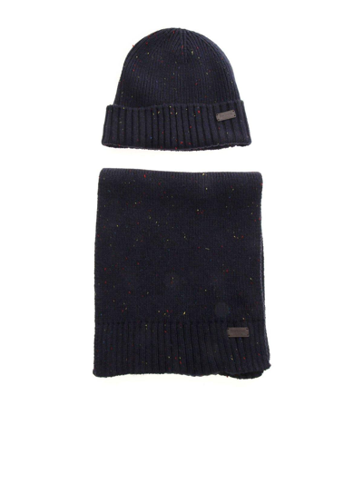 Barbour Scarf And Hat Set In Black