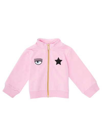 Chiara Ferragni Babies' Felpa Aperta Cf Eyestar In Lilac Sachet