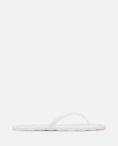 Carlotha Ray Laser-cut Recycled Rubber Flip Flops In White