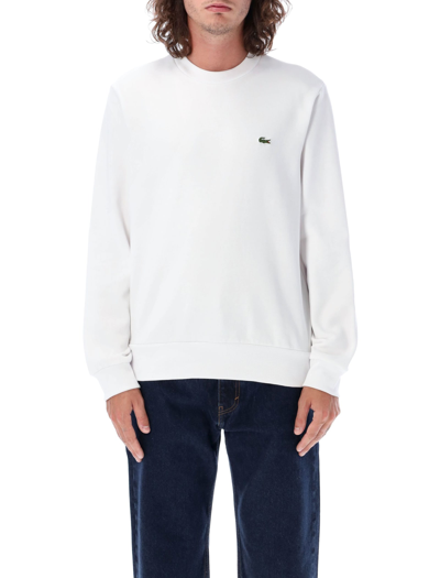 Lacoste Men's Logo-tape Crewneck Sweatshirt In White