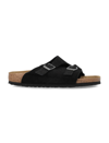 Birkenstock Zurich Suede Sandals In Black