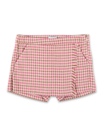 Il Gufo Kids' Shorts Skirt Check In Fuxia