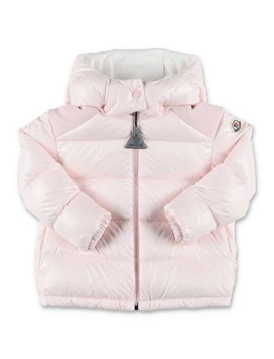 Moncler Kids' Pink Valya Down Jacket For Baby Girl With Logo In Light Pink