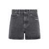 Off-white Diag-stripe Denim Shorts In Grey