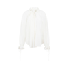 Victoria Beckham Ruffle-trim Pleated Silk Blouse In Nude &amp; Neutrals