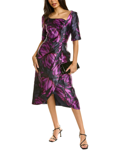 Kay Unger Tallulah Tea-length Dress In Purple