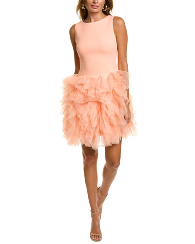 Badgley Mischka Women's Drop-waist Tulle Minidress In Orange