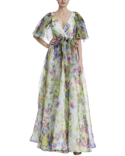 Badgley Mischka Women's Floral Organza Gown In Green