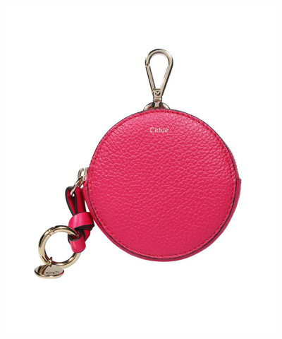 Chloé Alphabet Small Round Wallet In Pink