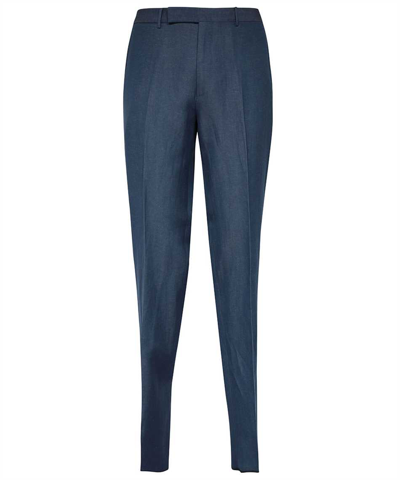 Zegna Trofeo™ Summer Wool And Linen Trousers In Blue