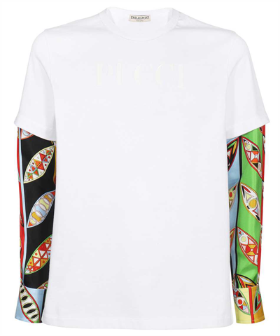 Emilio Pucci Graphic-print Long-sleeve T-shirt In White
