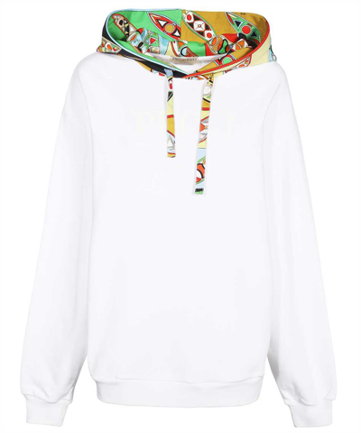 Emilio Pucci Logo Hoodie In Bianco