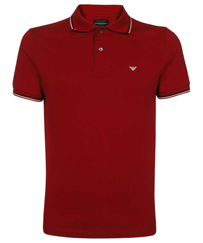 Emporio Armani Regular Fit Polo In Red