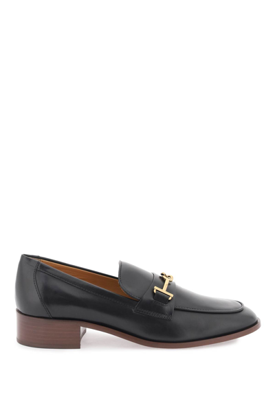Tod's Leather Loafers Women In Black