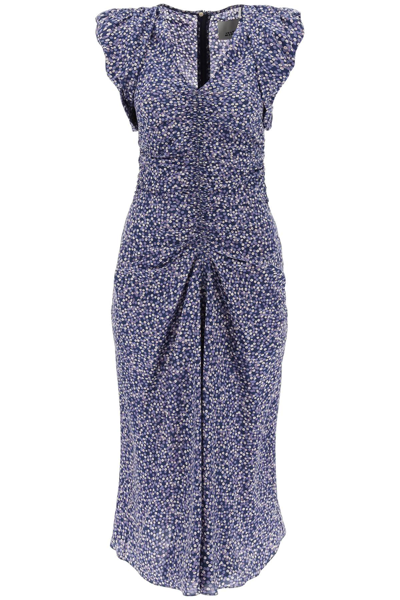 Isabel Marant Gilya Ruched Midi Dress In Blue