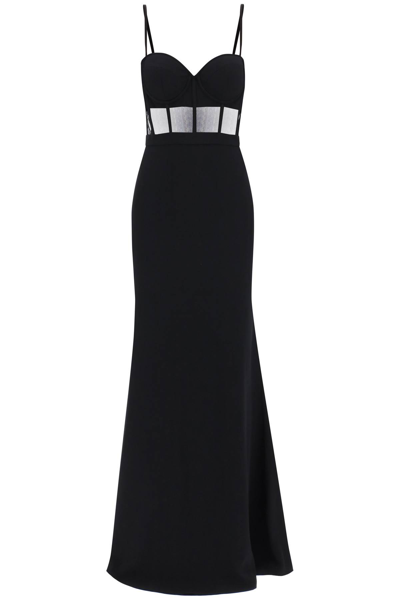 Alexander Mcqueen Sheer-panel Maxi Dress In Black