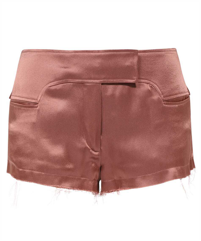Tom Ford Fluid Double-faced Satin Western Inspired Shorts In Pink