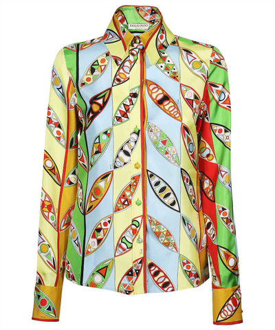 Emilio Pucci Silk Twill Shirt In Multicolor