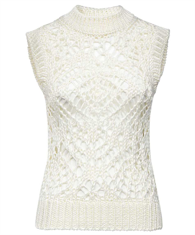 Tom Ford Open-knit Sleeveless Top In White