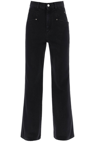 Isabel Marant Niroka Straight-leg Denim Trousers In Black