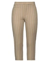 DONDUP DONDUP WOMAN PANTS SAND SIZE 8 POLYESTER, VISCOSE, ELASTANE