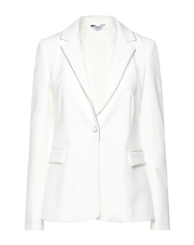 Liu •jo Woman Blazer Ivory Size 4 Polyester, Elastane In White