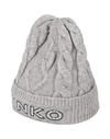 PINKO PINKO WOMAN HAT LIGHT GREY SIZE ONESIZE VISCOSE, POLYESTER, POLYAMIDE, ACRYLIC, WOOL