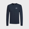 Ea7 Official Store Long-sleeved Cotton Core Identity T-shirt In Blue
