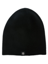 Canada Goose Black Logo-plaque Cashmere Beanie Hat In Black