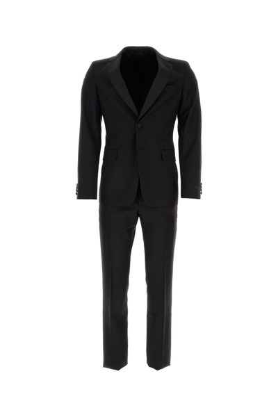 Prada Singled-breasted Two-button Wool Mohair Tuxedo In Black