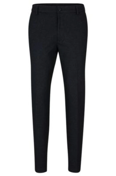 Hugo Boss Regular-fit Regular-rise Trousers With Tapered Leg In Dark Blue