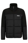 Hugo Boss Regular-fit Water-repellent Padded Jacket In Mixed Materials In Black