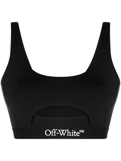 Off-white Logo-print Crop Top In Black