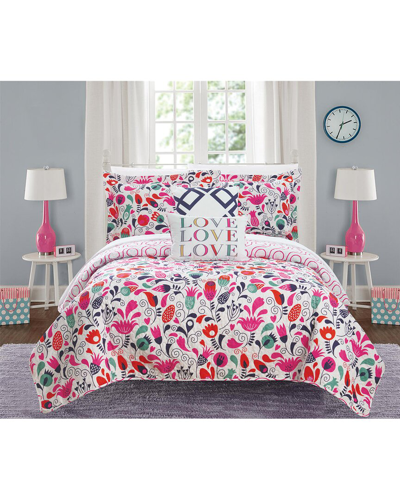 Chic Home Etretat Reversible Quilt Set In Pink