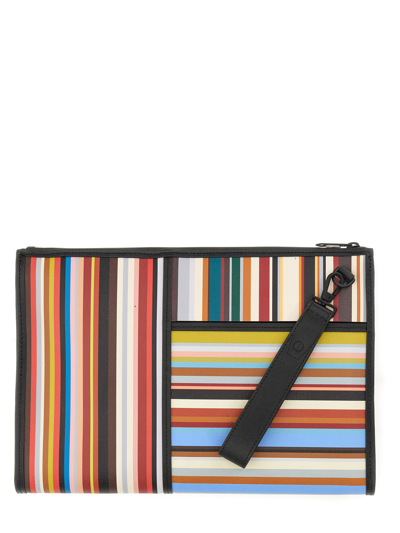 Paul Smith Signature Stripe Pouch In Multicolour