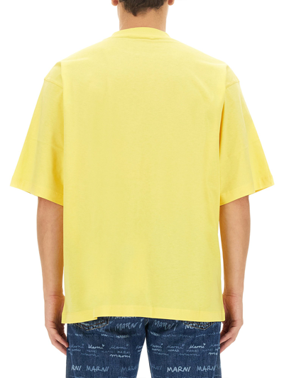 Marni T-shirt With Logo In Yellow