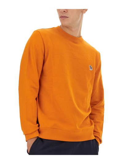 Ps By Paul Smith Sweatshirt With Zebra Patch In Orange