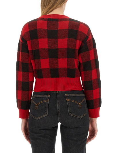 Moschino Jeans V-neck Jumper In Red