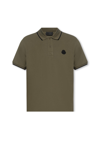 Moncler Logo Cotton Piquet Polo Shirt In 818