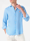 MC2 SAINT BARTH MAN STRIPED LINEN PAMPLONA SHIRT