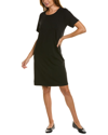 Eileen Fisher Organic Linen Dolman Sleeve Dress In Black