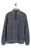 Buffalo Jeans Weebery Quarter Button Pullover In Blue Mix