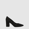 Aquatalia Peony Suede Block-heel Pumps In Black