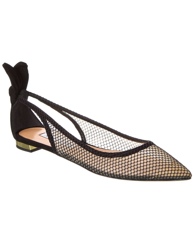 Aquazzura Black Mesh Ballerina Shoes