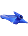 Ferragamo Satin Mules With Single Maxi Bow In Blue
